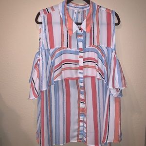 NY COLLECTION stripped blouse